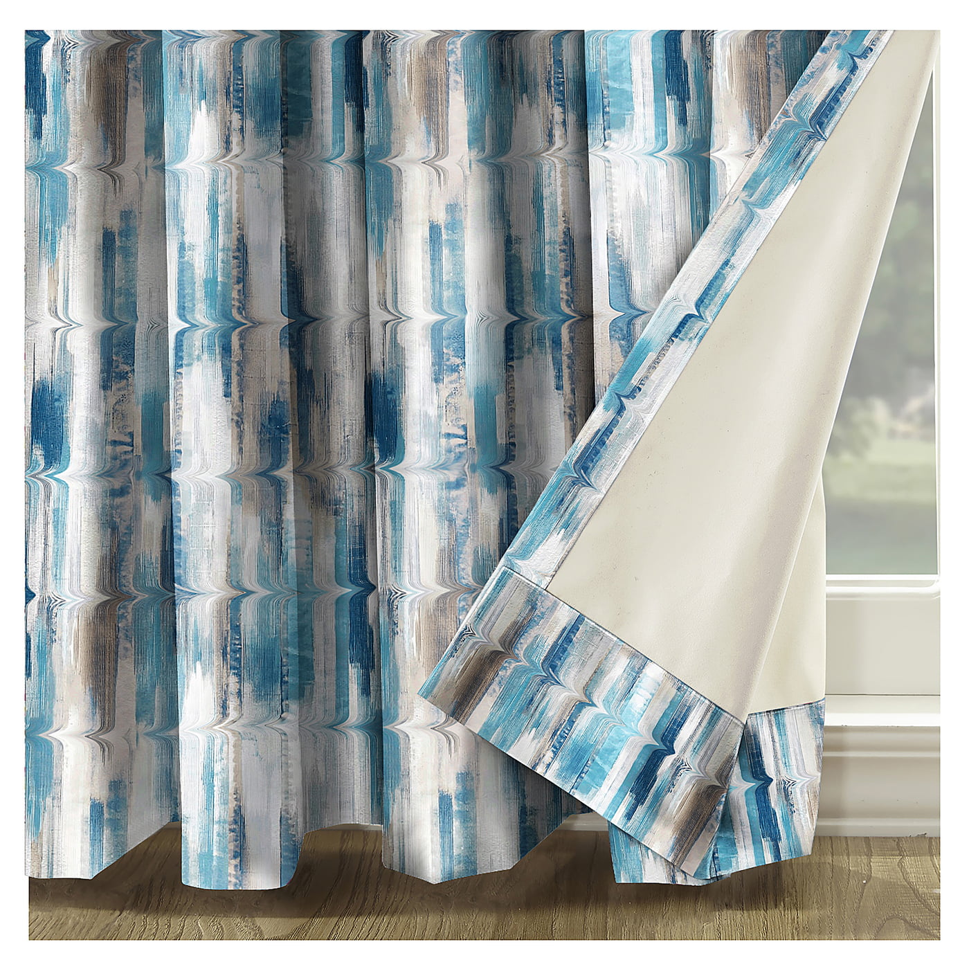 LIMA BLUE CURTAINS BLACKOUT PRINTED