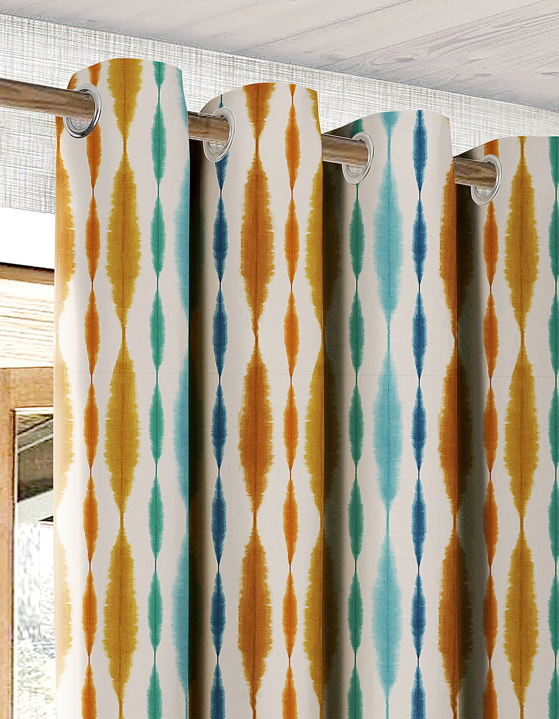 SILO ORANGE CURTAIN BLACKOUT PRINTED