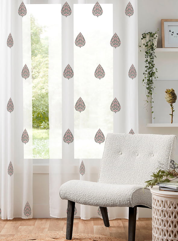 NAZM LINEN PRINTED SHEER CURTAIN