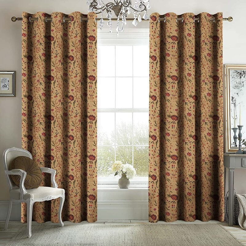 KASHMIRI GOLD PRINTED BLACKOUT CURTAIN