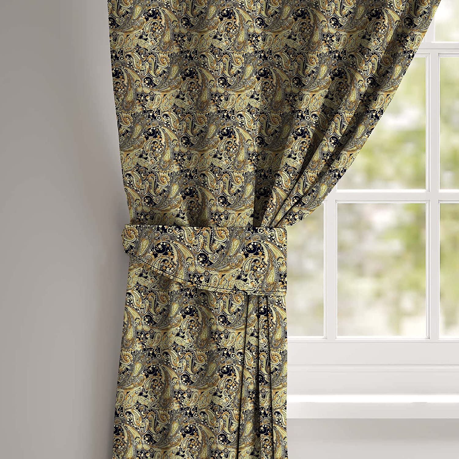 PAISLEY MUSTARD BLACKOUT CURTAINS