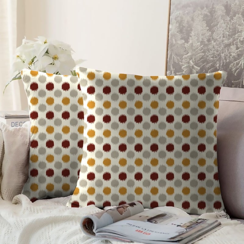 QUAD MAROON MATTY DIGITAL PRINTED CUSHION COVER (Pack of 2)