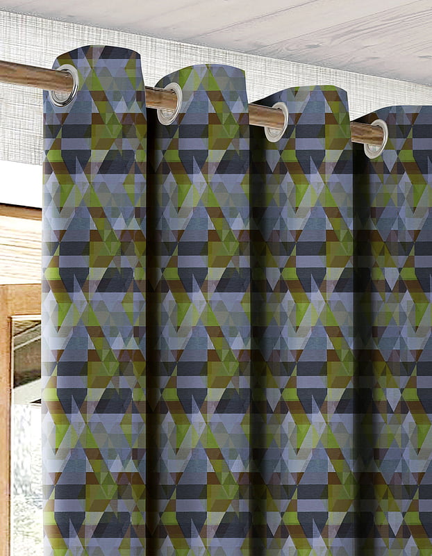 RUGA LIME CURTAIN BLACKOUT PRINTED