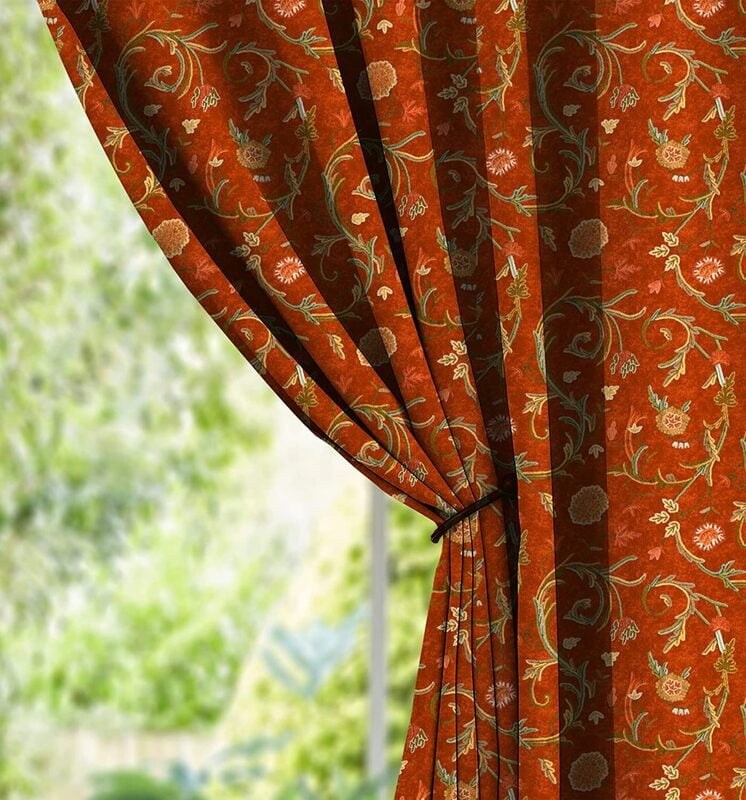 KASHMIRI RUST PRINTED BLACKOUT CURTAIN