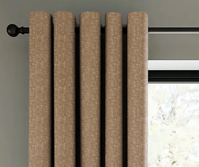 SUNBLOCK TEXTURE LASA COFFEE PRINTED BLACKOUT CURTAIN
