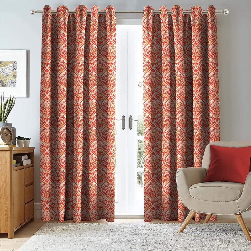 GENE ORANGE PRINTED BLACKOUT CURTAIN