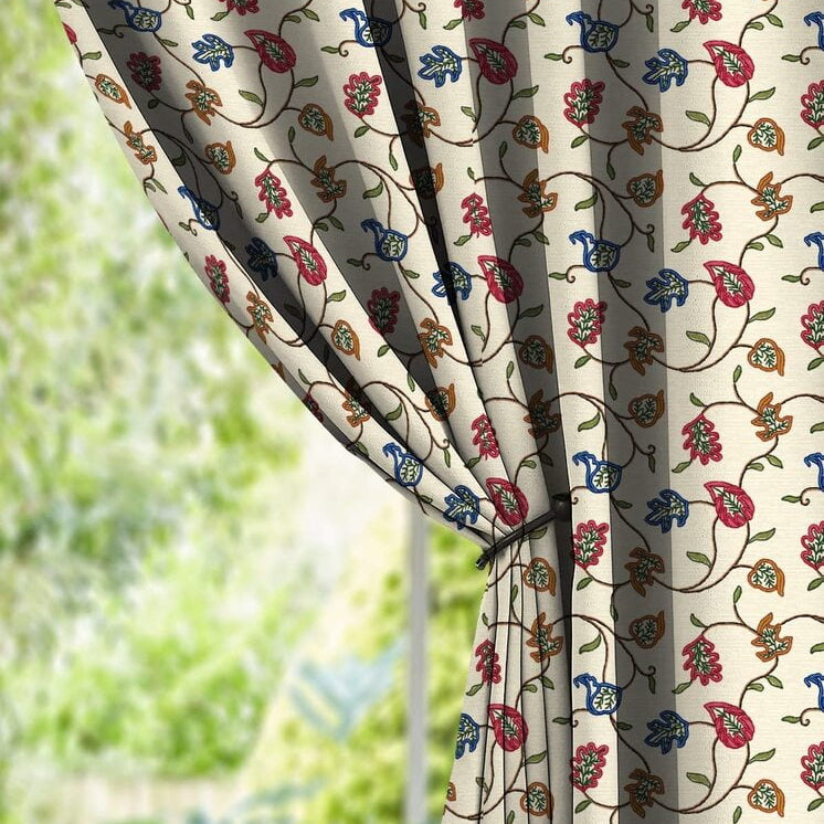 KASHMIRI CREAM PRINTED BLACKOUT CURTAIN