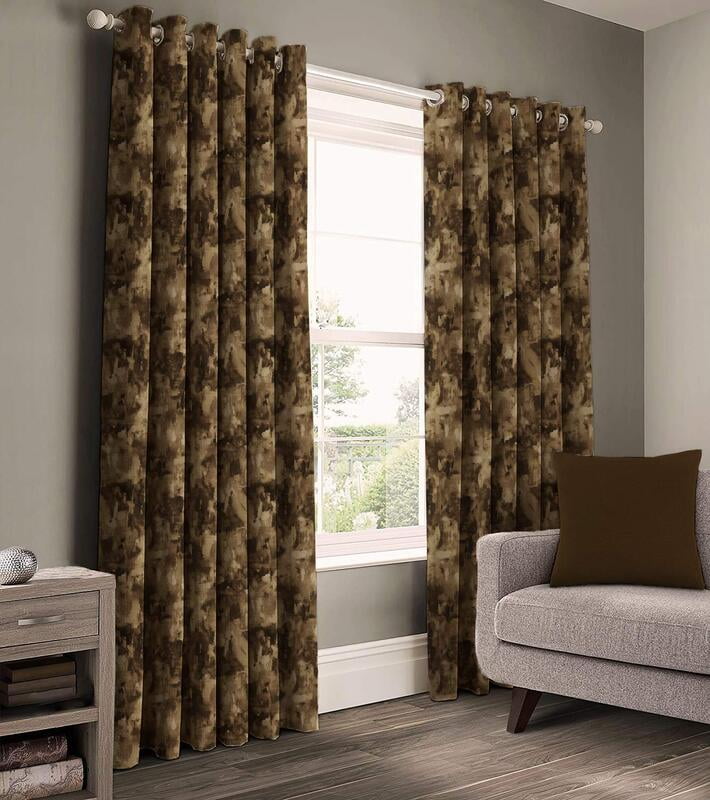 EDEN BROWN BLACKOUT PRINTED CURTAIN