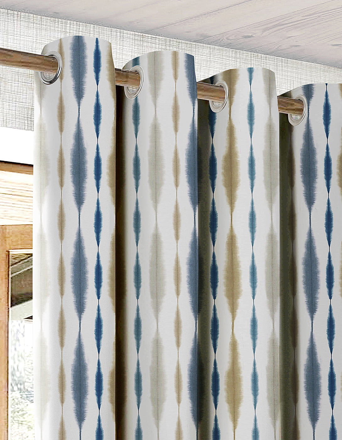 SILO BLUE CURTAIN BLACKOUT PRINTED