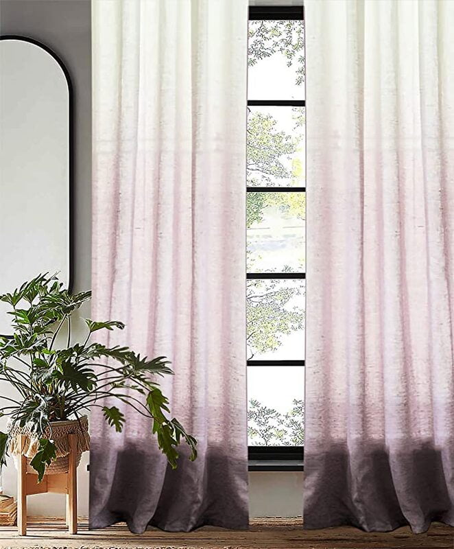 KUDO SHEER PRINTED PURPLE CURTAIN