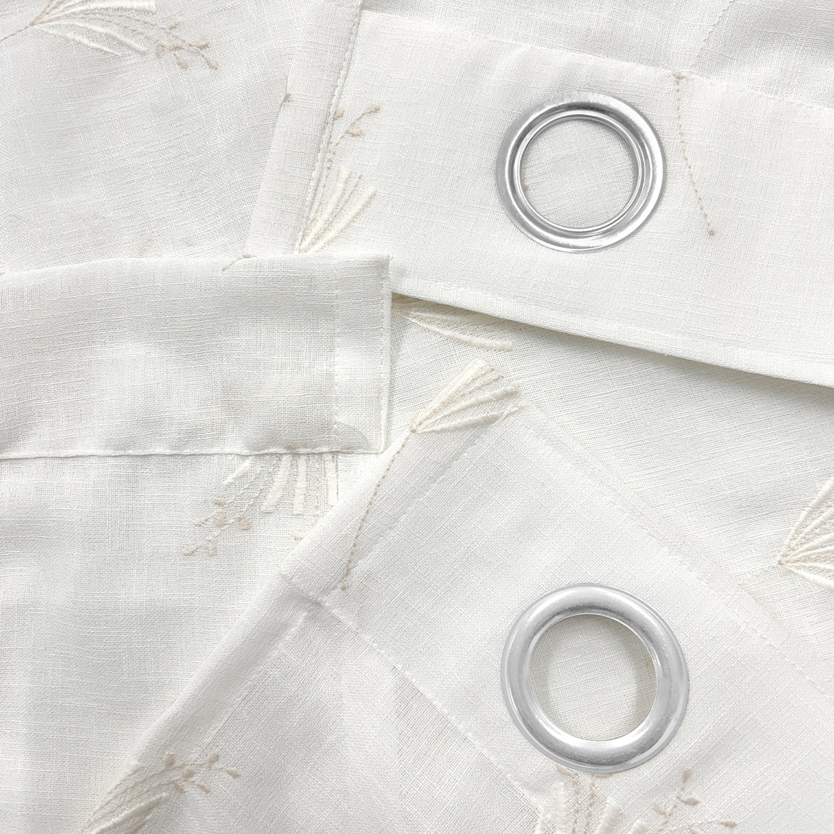 DAISY WHITE  ROOM DARKENING EMBROIDERED SHEER CURTAIN
