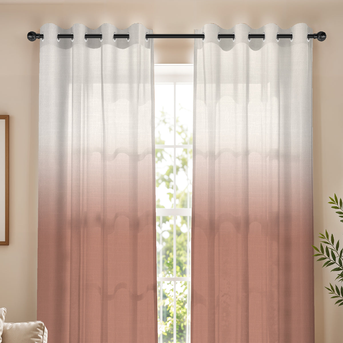 PEARL CLAY DIGITAL PRINTED SHEER CURTAIN