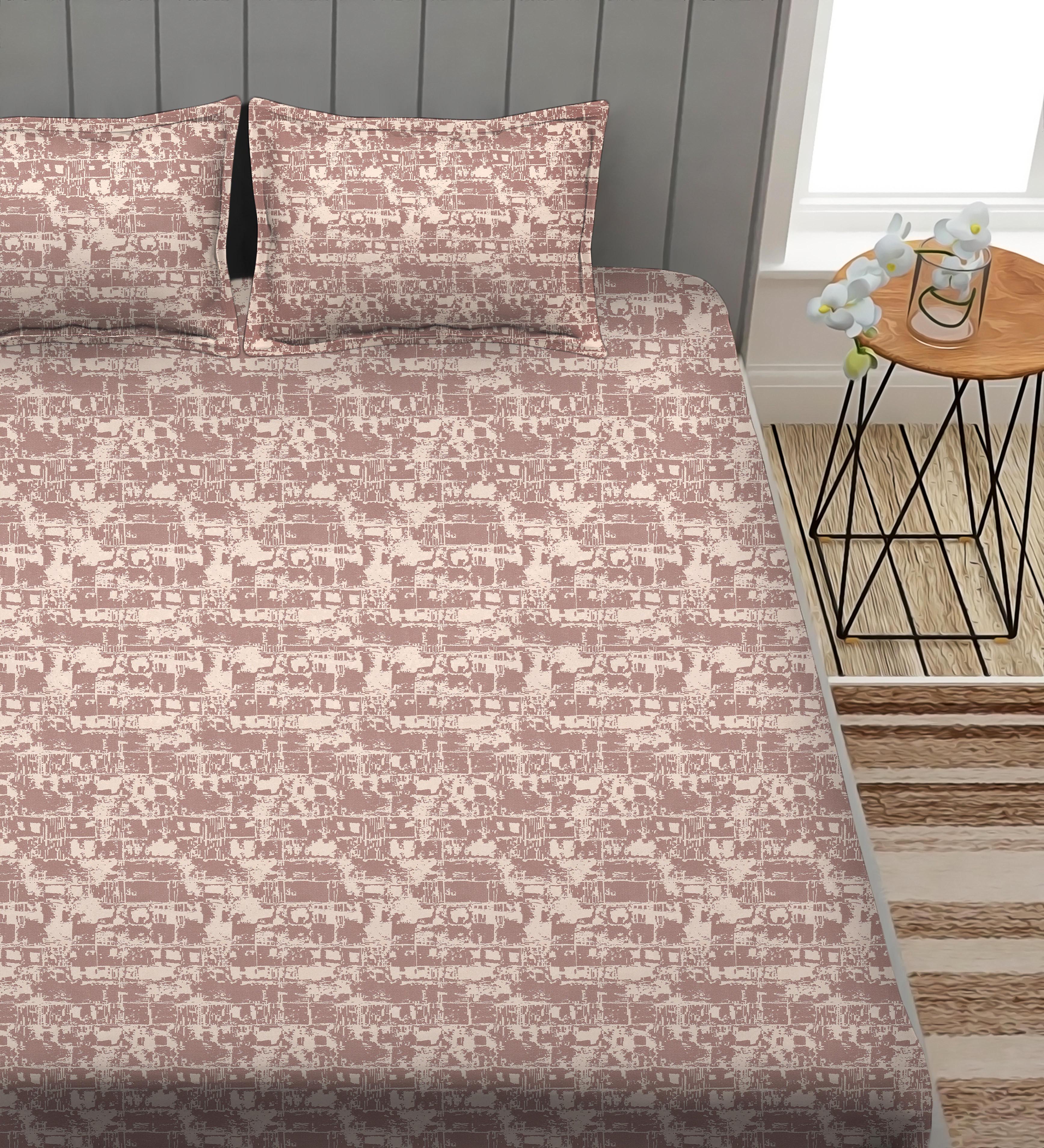 Leo M-Pink  Bedcover for Double Bed with 2 PillowCovers King Size (104" X 90")