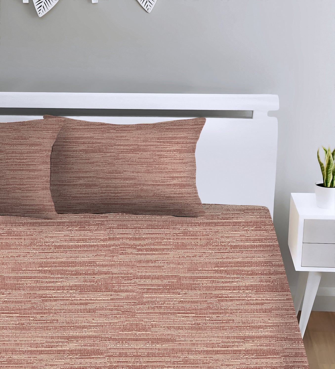 Petra M-Pink Bedcover for Double Bed with 2 PillowCovers King Size (104" X 90")