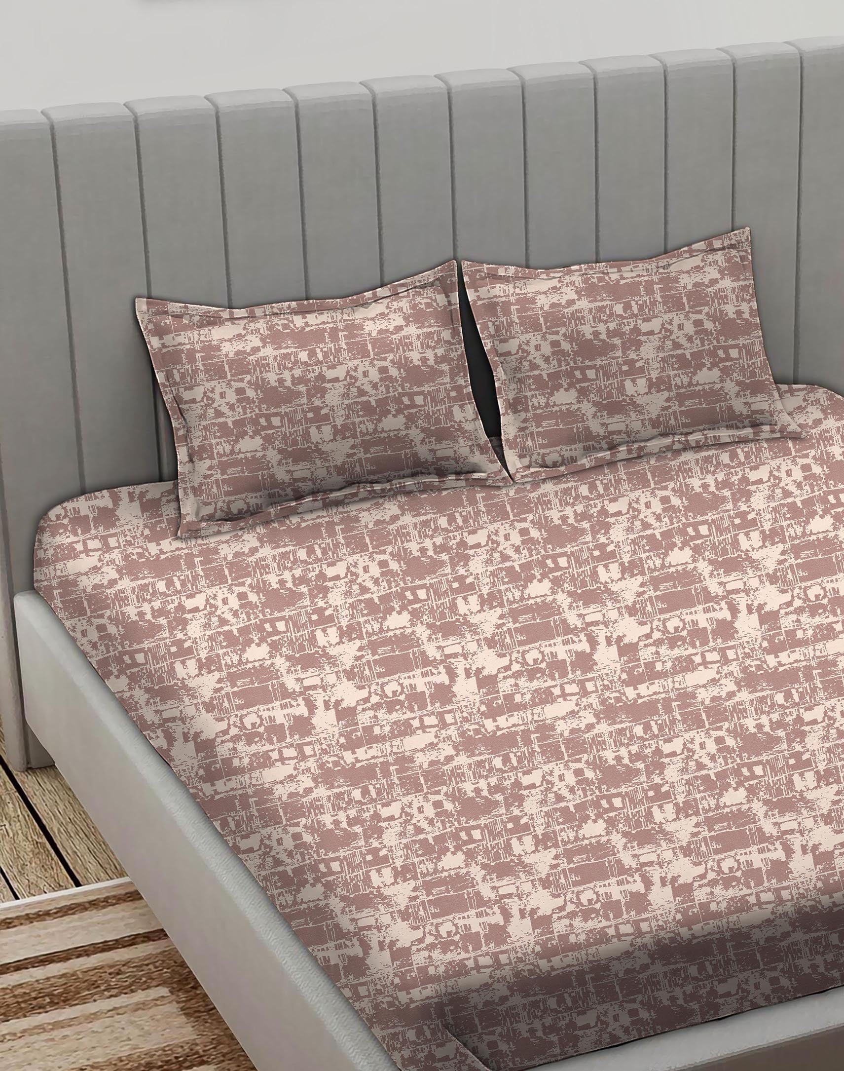 Leo M-Pink  Bedcover for Double Bed with 2 PillowCovers King Size (104" X 90")