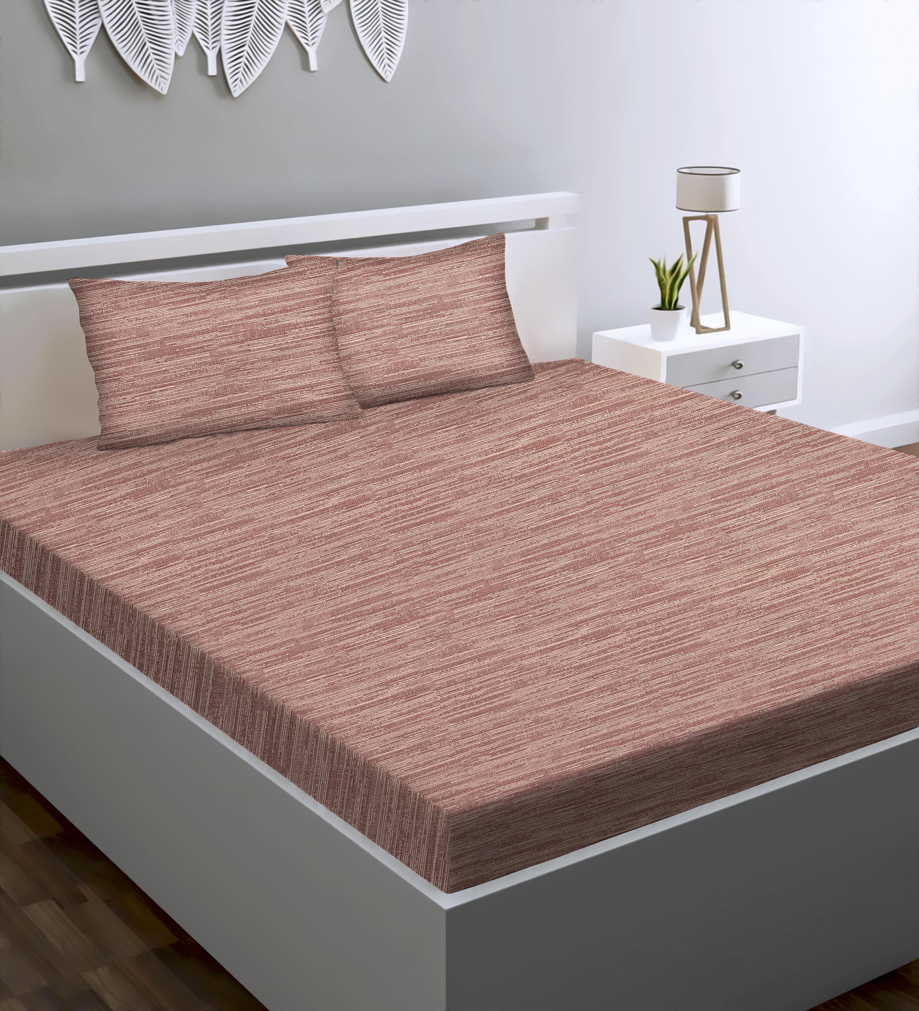 Petra M-Pink Bedcover for Double Bed with 2 PillowCovers King Size (104" X 90")