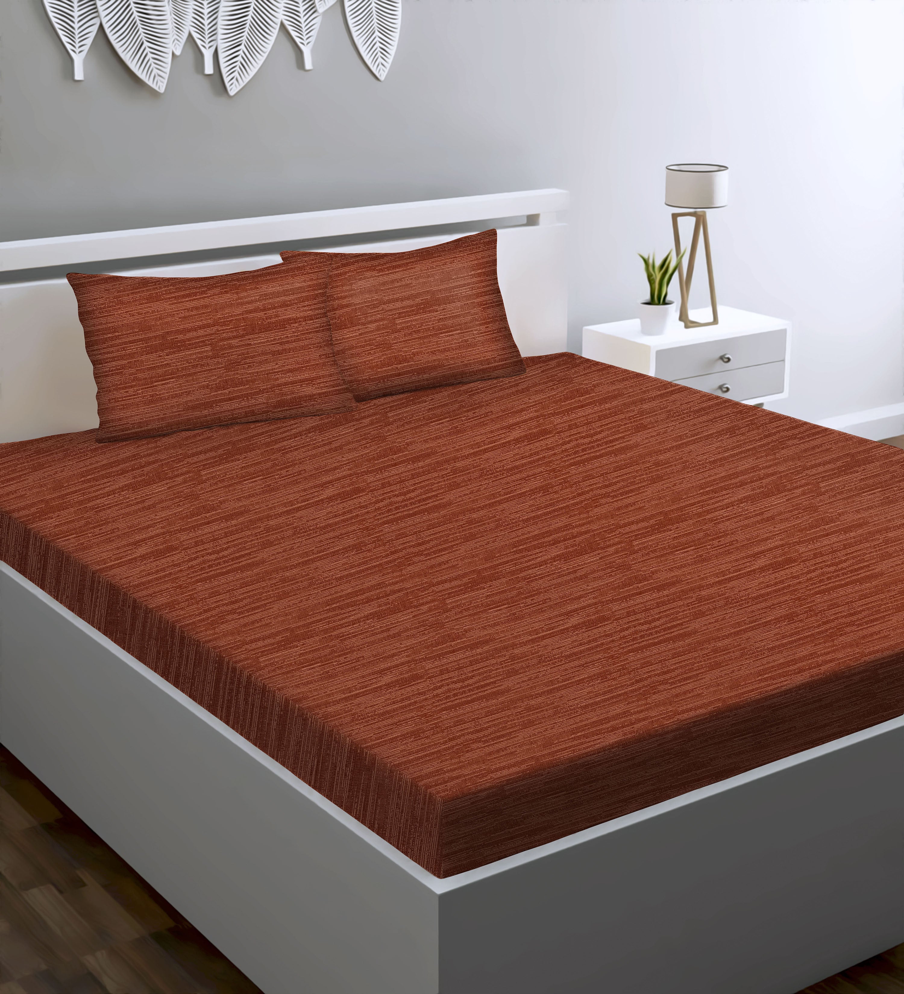 Petra Clay Bedcover for Double Bed with 2 PillowCovers King Size (104" X 90")