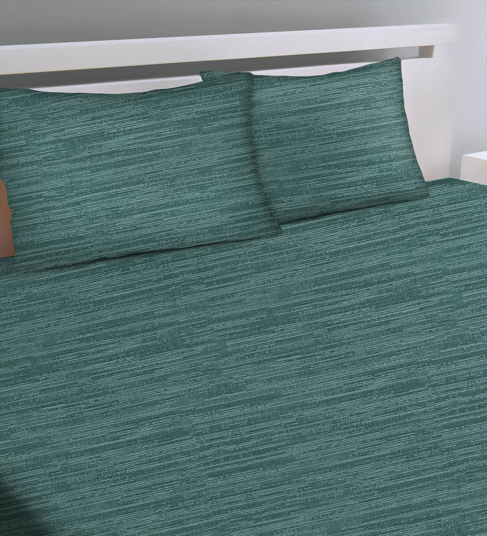 Petra Teal Bedcover for Double Bed with 2 PillowCovers King Size (104" X 90")