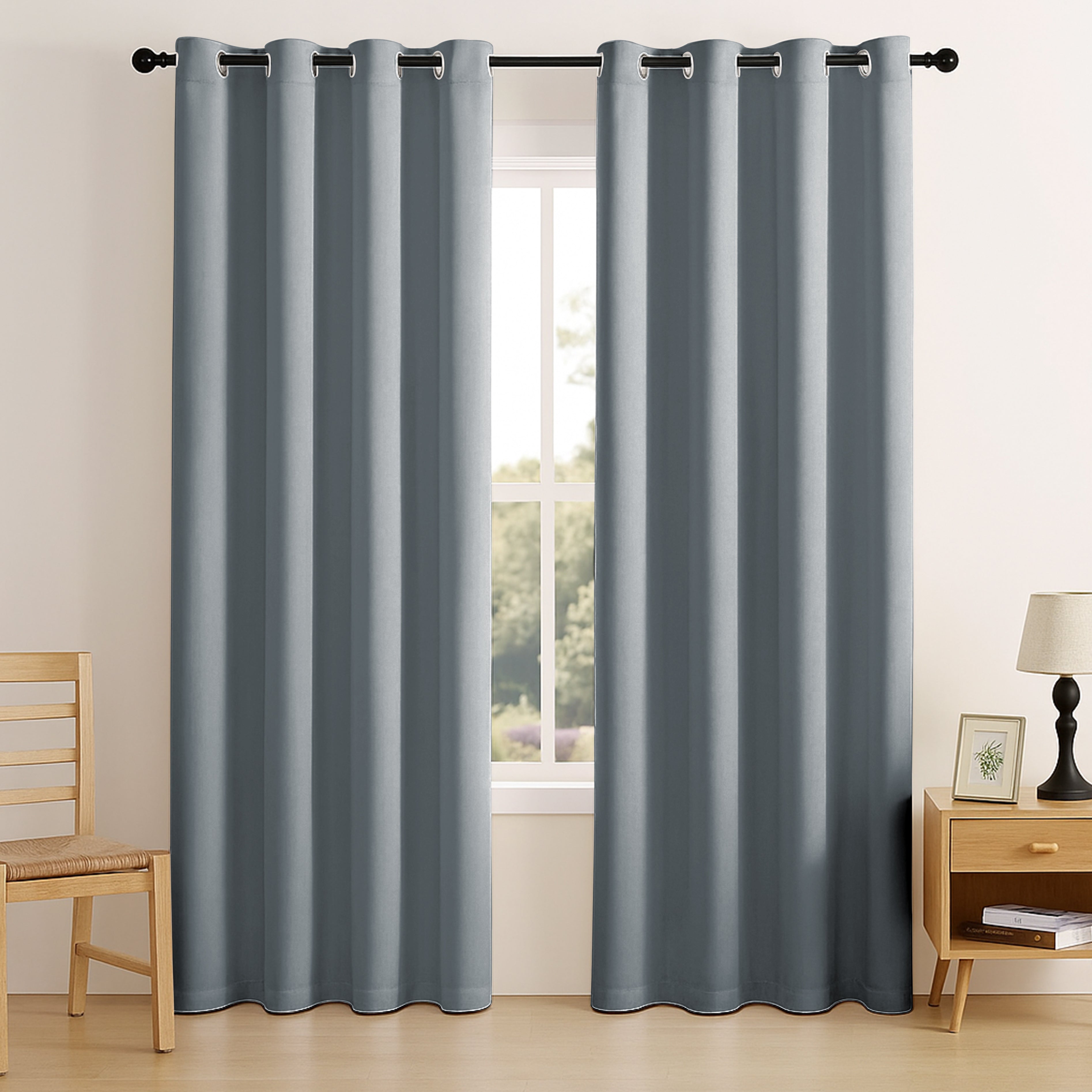 SUNBLOCK GREY BLACKOUT CURTAIN