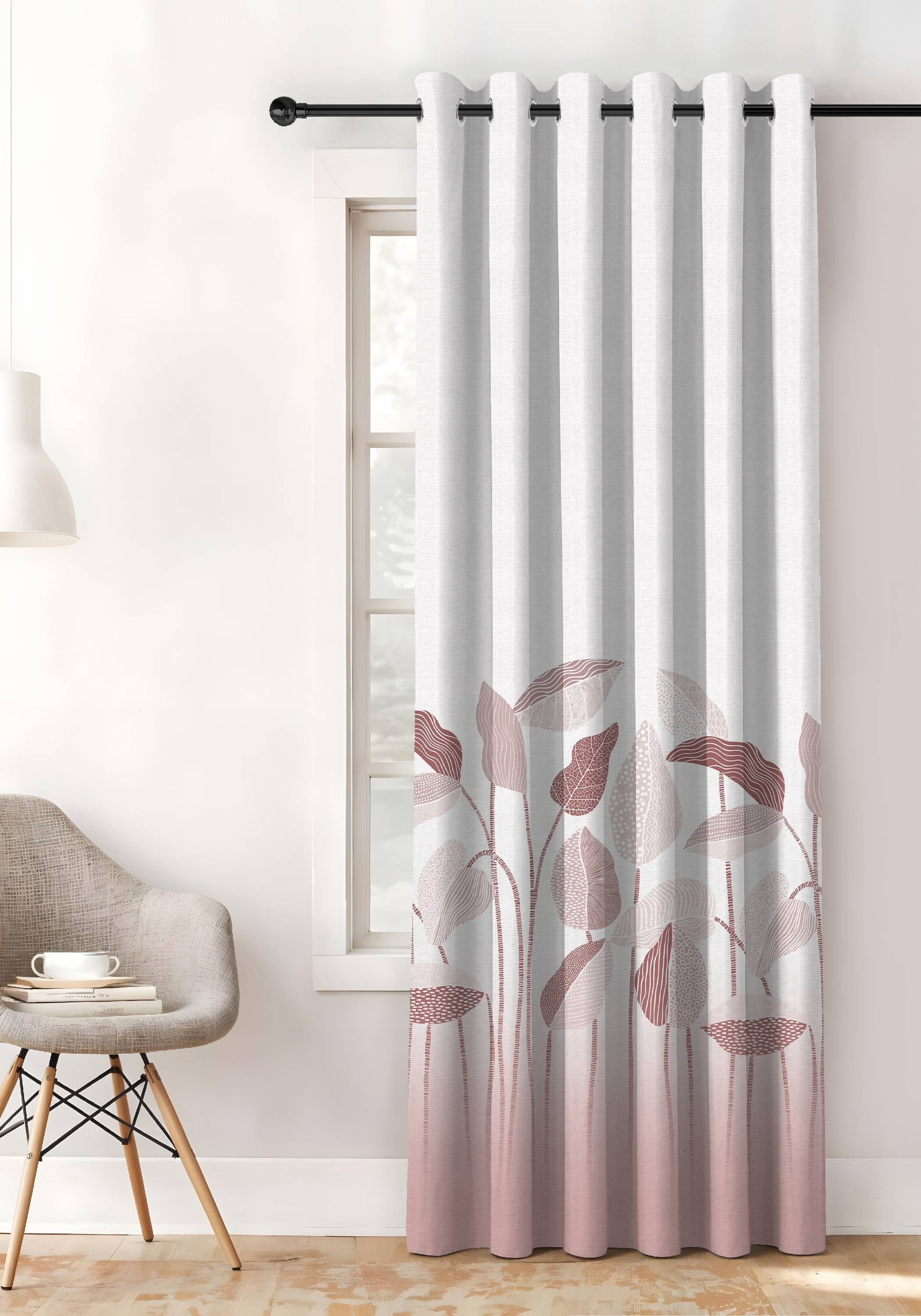 GRACE PEACH PRINTED ROOM DARKENING CURTAIN