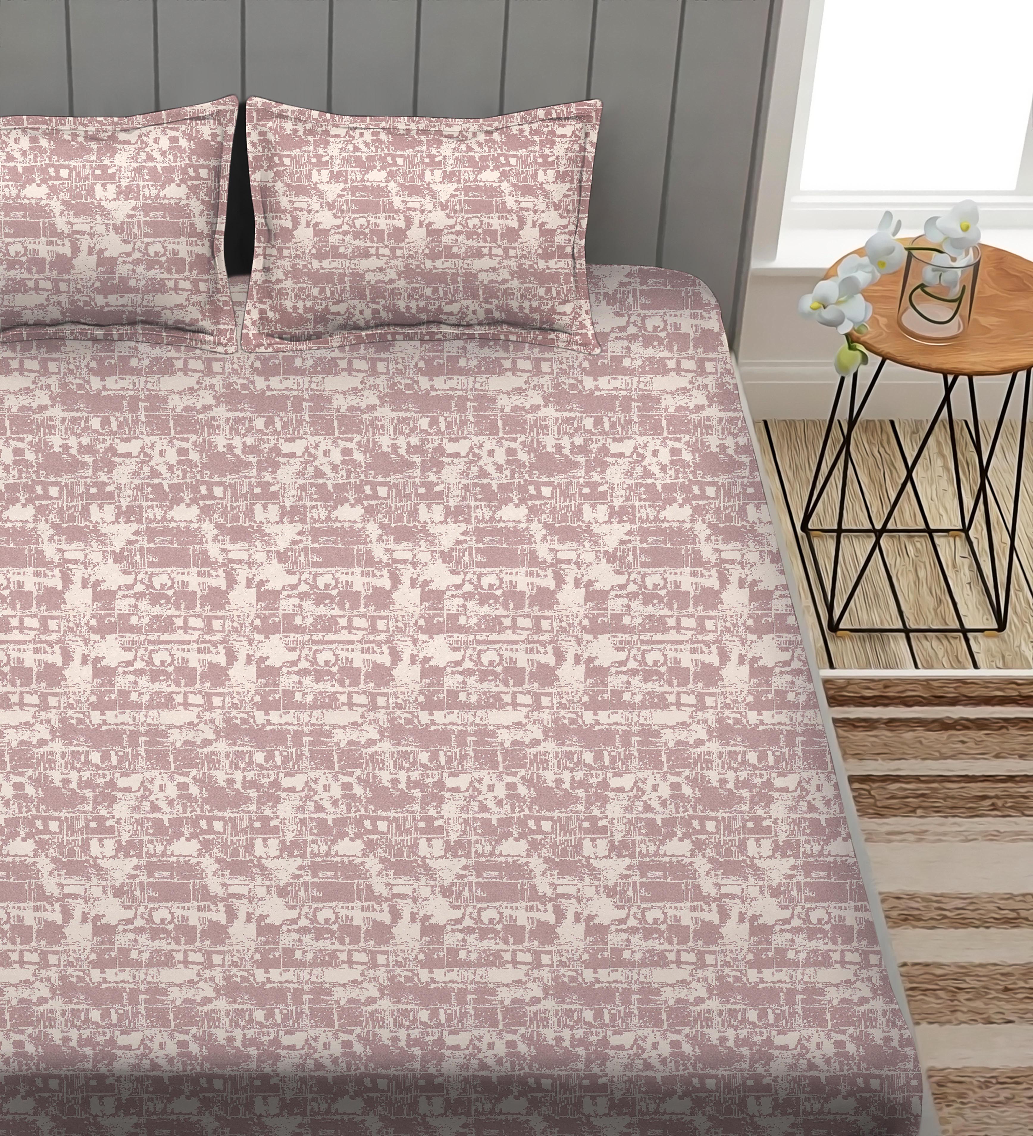 Leo L-Pink Bedcover for Double Bed with 2 PillowCovers King Size (104" X 90")