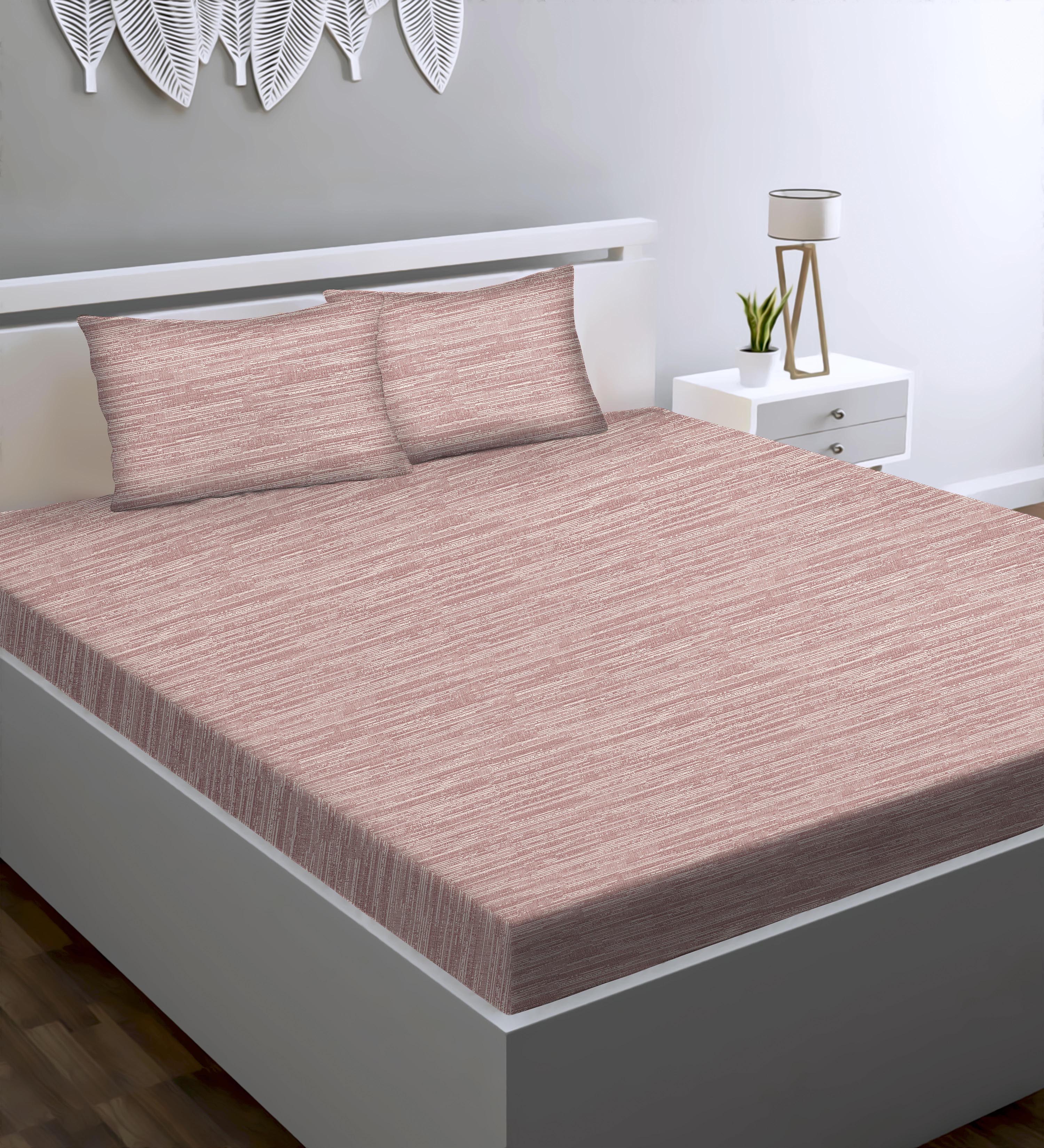 Petra Babypink Bedcover for Double Bed with 2 PillowCovers King Size (104" X 90")