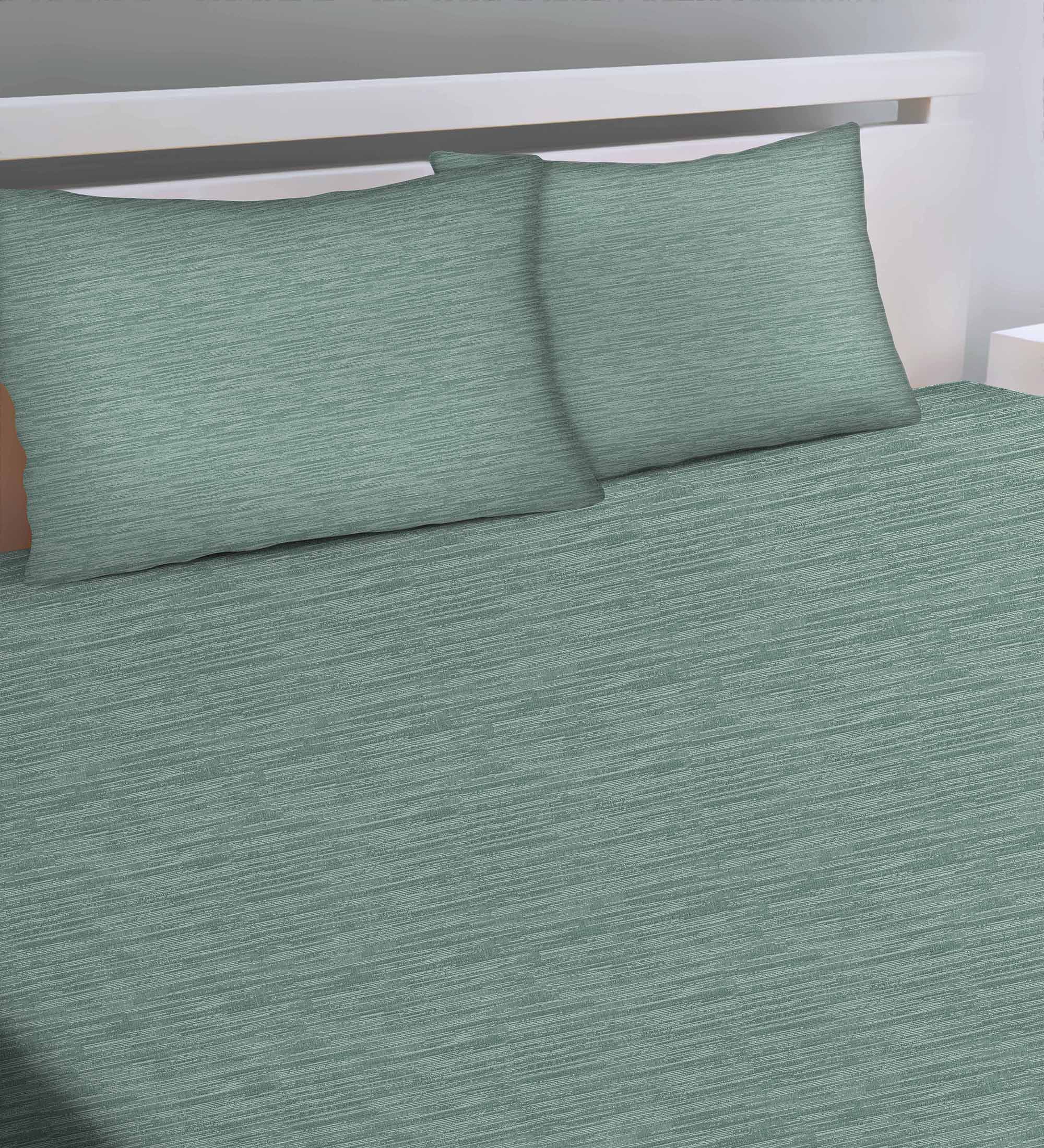 Petra Sea-Green Bedcover for Double Bed with 2 PillowCovers King Size (104" X 90")