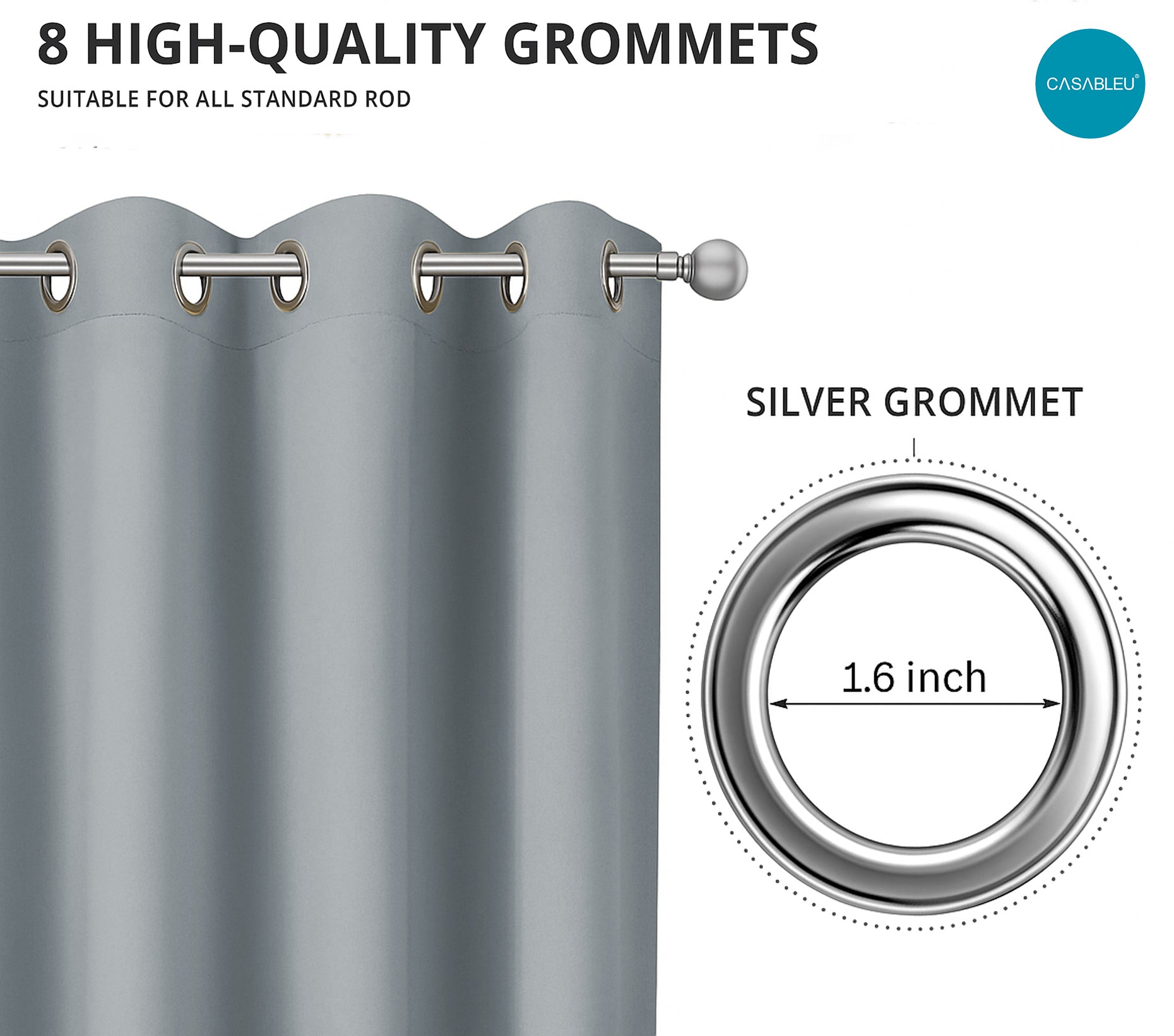 SUNBLOCK GREY BLACKOUT CURTAIN