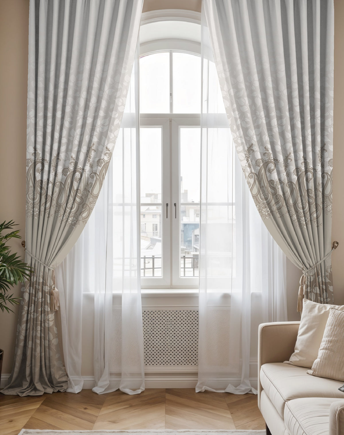 NAZAAKAT MINK PRINTED ROOM DARKENING CURTAIN