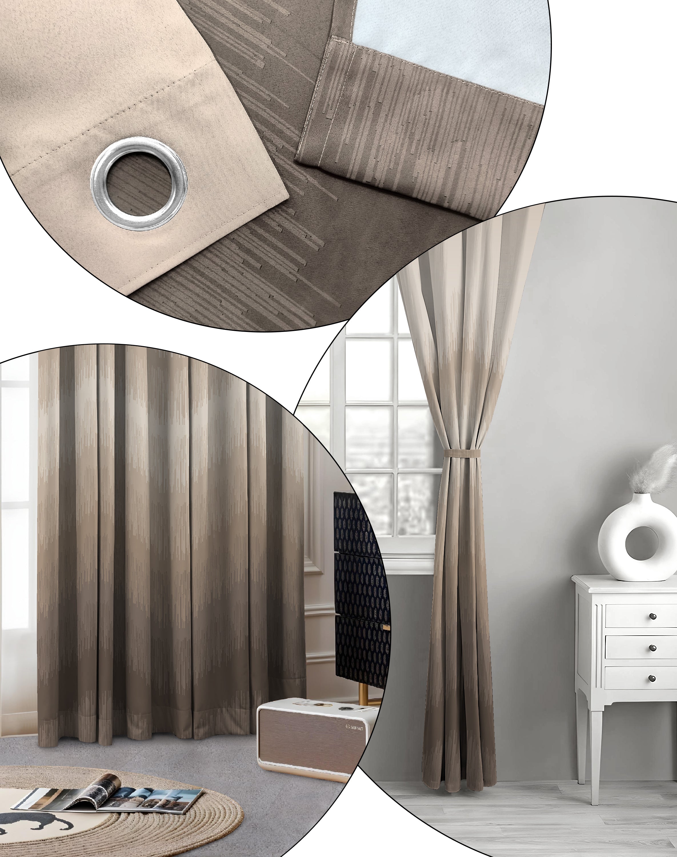 KIVO CHIKU DIGITAL PRINTED BLACKOUT CURTAINS