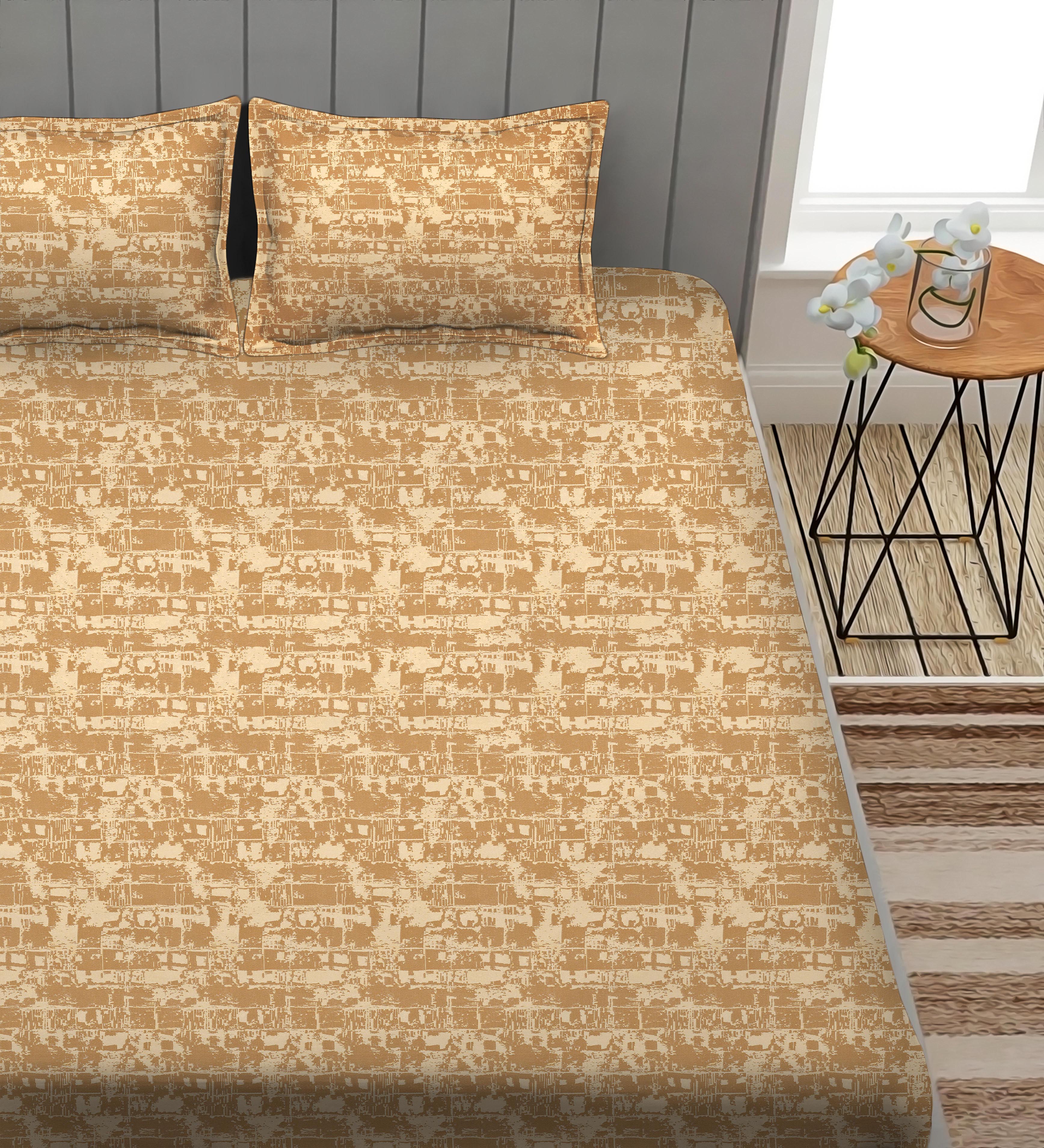 Leo Yellow Bedcover for Double Bed with 2 PillowCovers King Size (104" X 90")