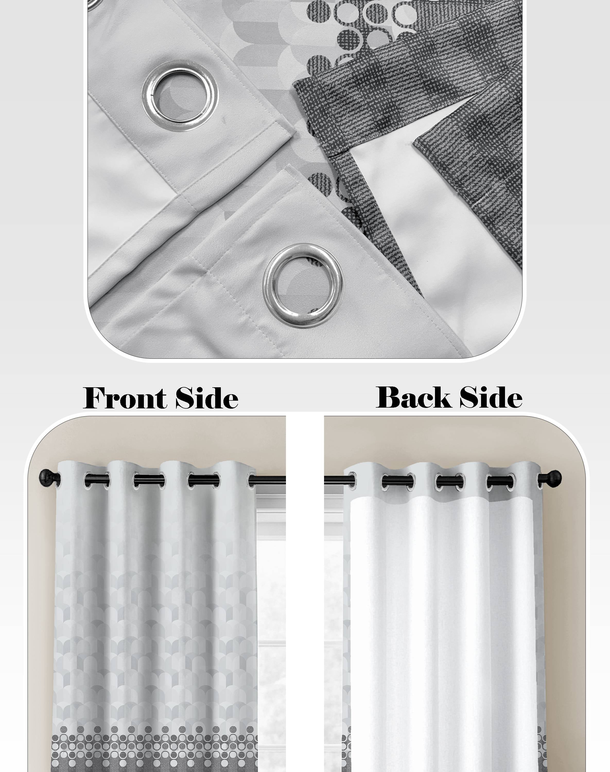 BLUSH GREY PRINTED ROOM DARKENING CURTAIN