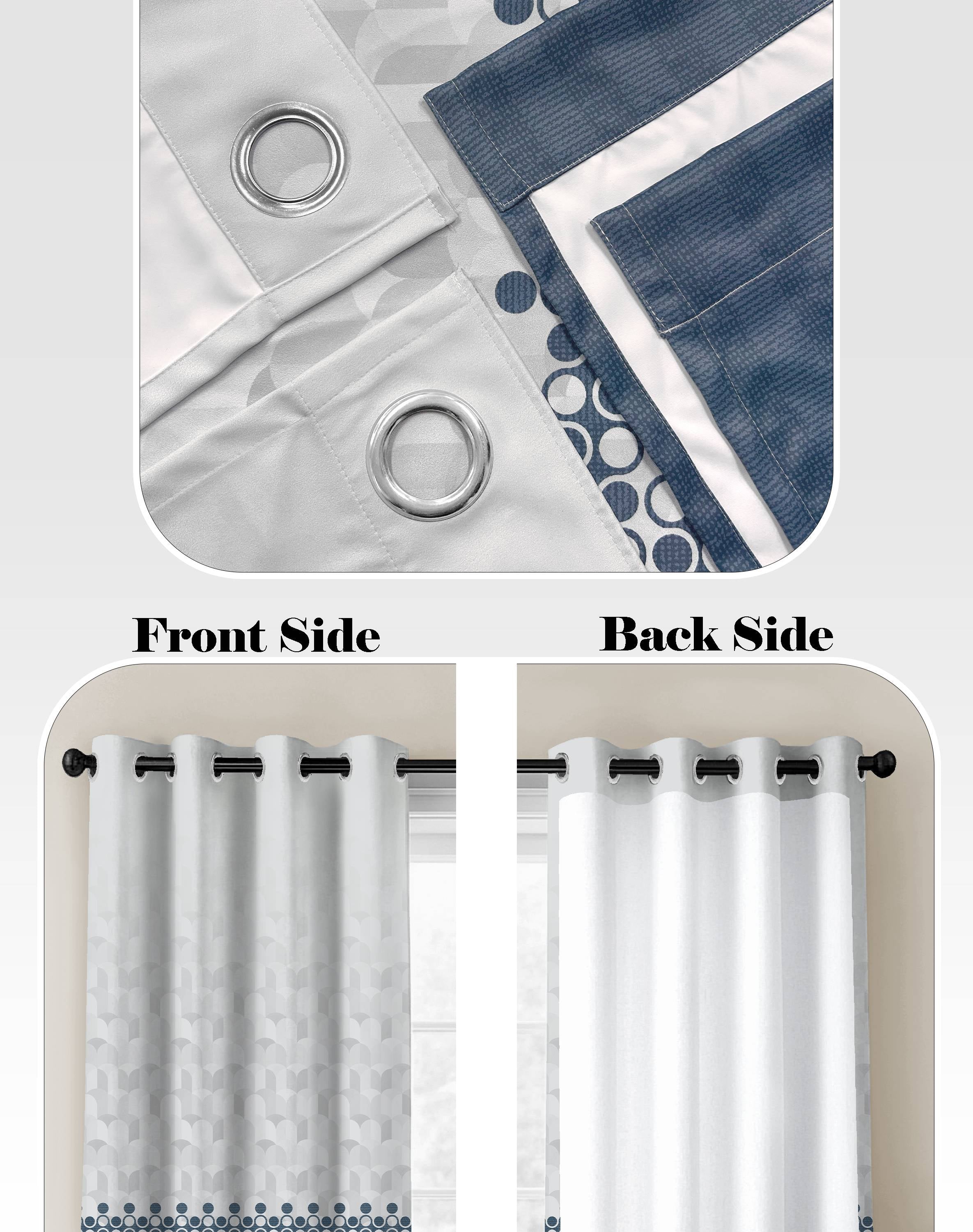 BLUSH BLUE PRINTED ROOM DARKENING CURTAIN