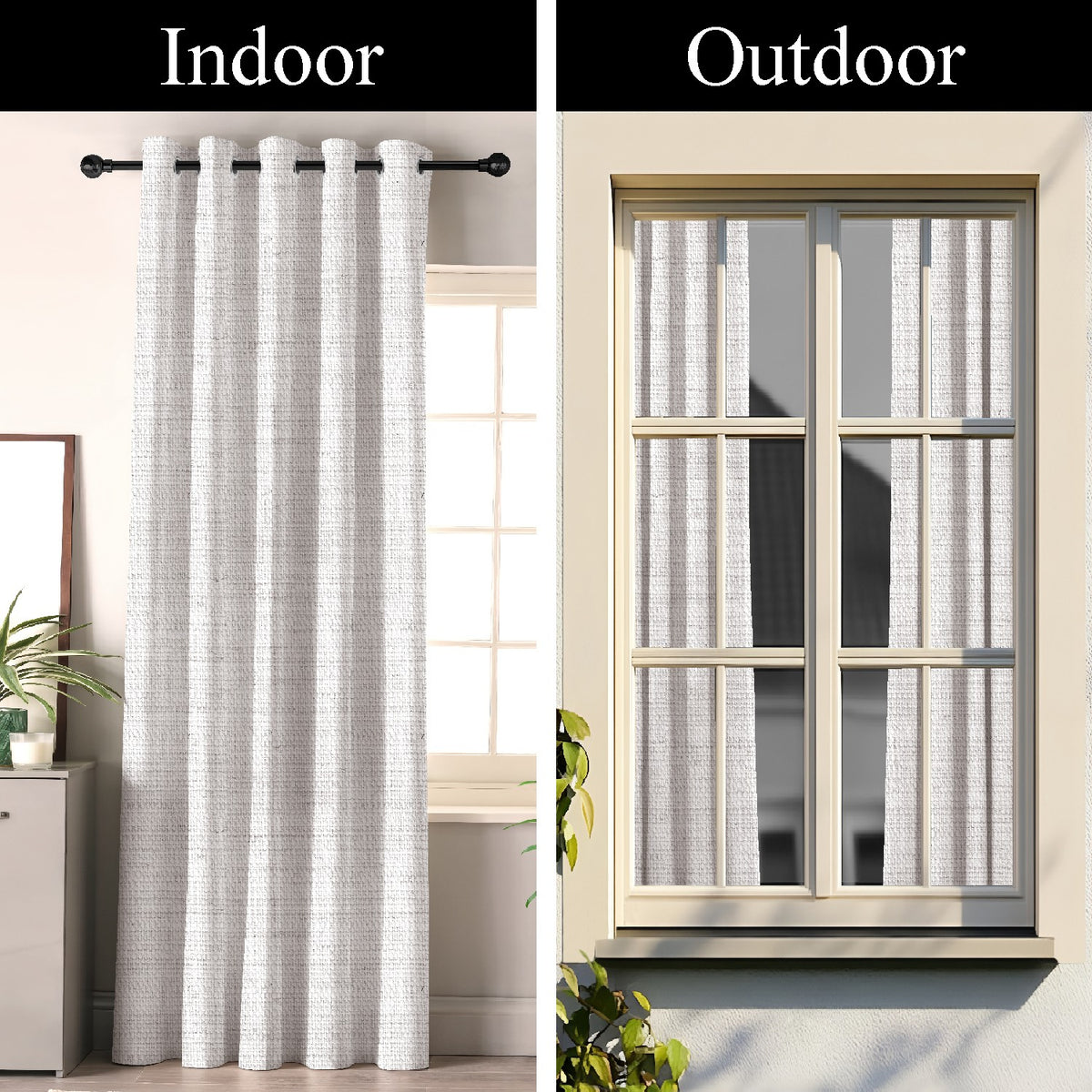 LINARA PEARL WHITE PRINTED ROOM DARKENING CURTAIN