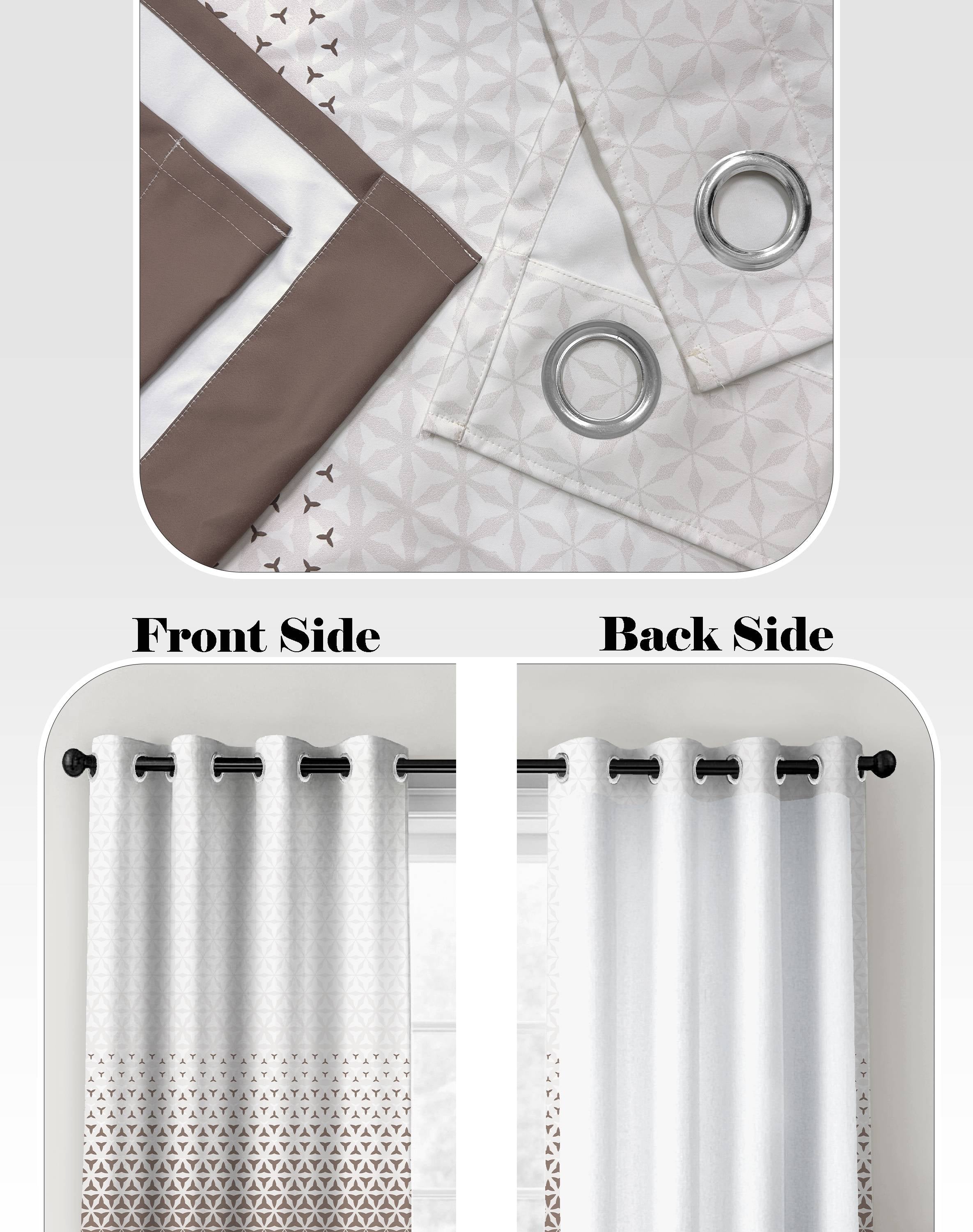 AURA TAUPE PRINTED ROOM DARKENING CURTAIN
