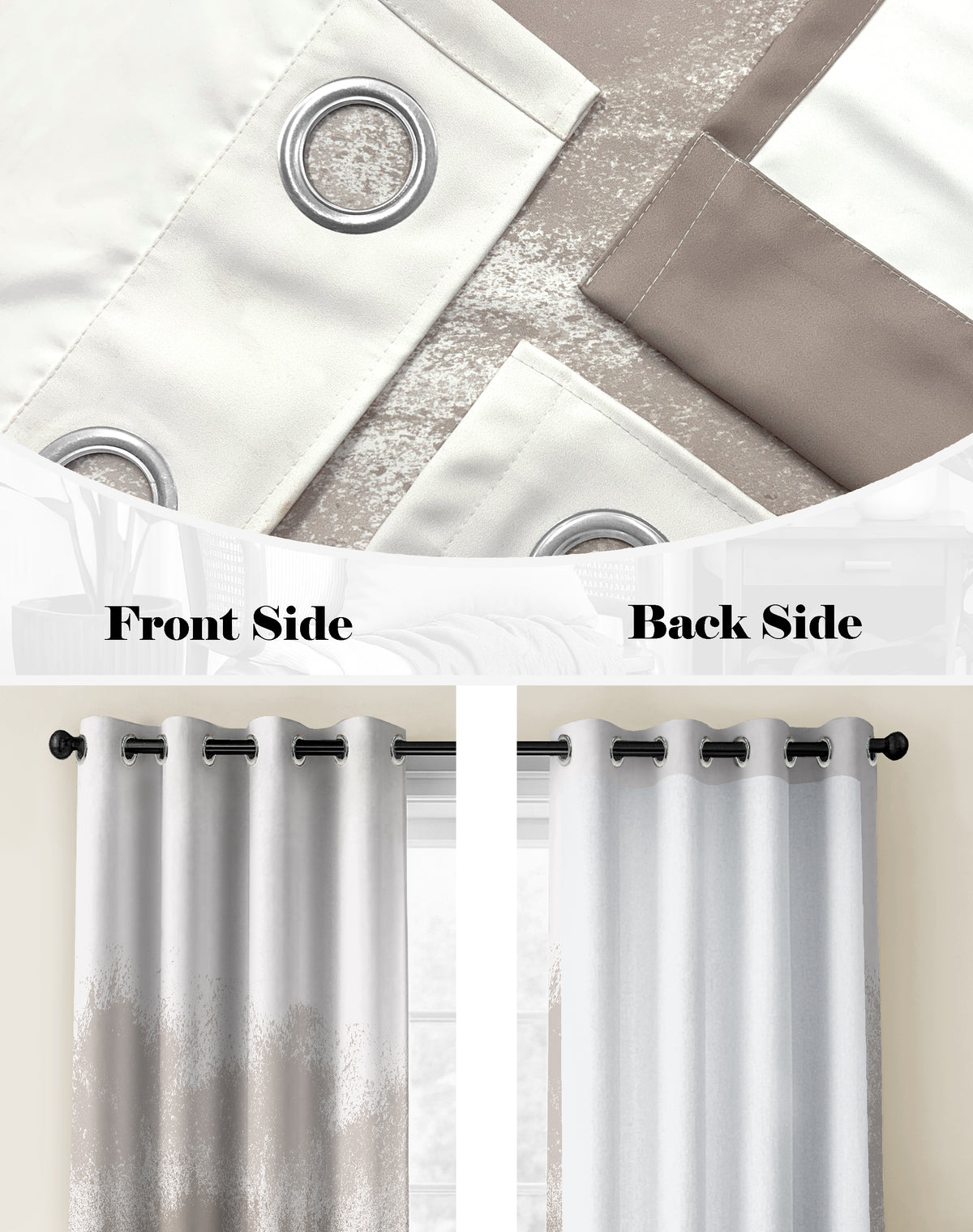 AUREX EARTHLY BROWN PRINTED CURTAIN