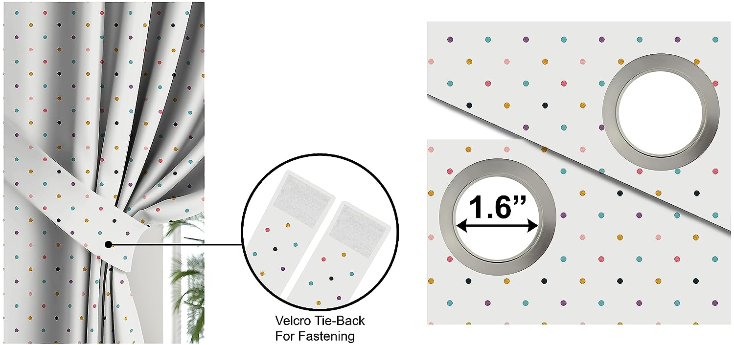 DOTS WHITE BLACKOUT CURTAINS