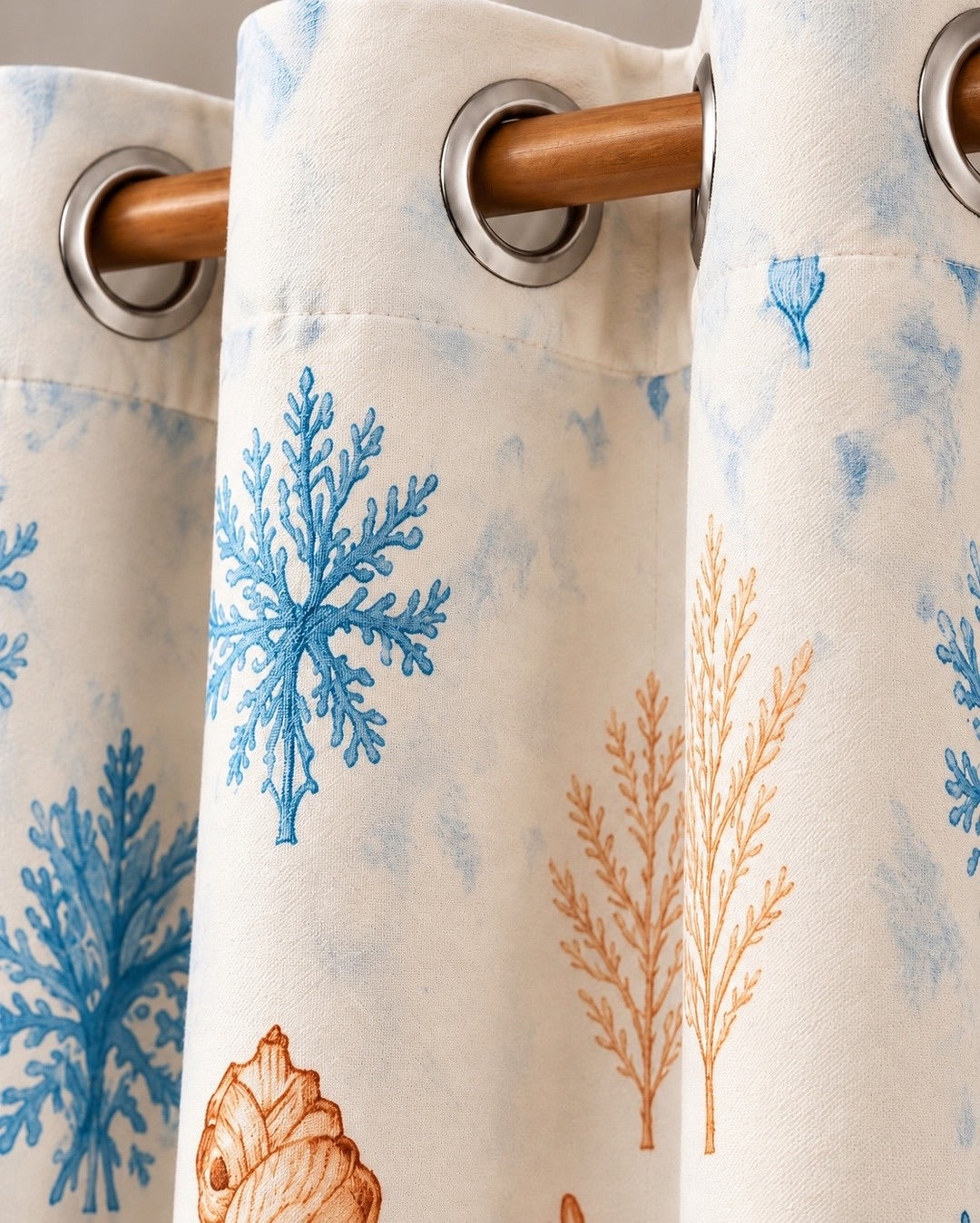 AZURE TIDE PRINTED CURTAIN