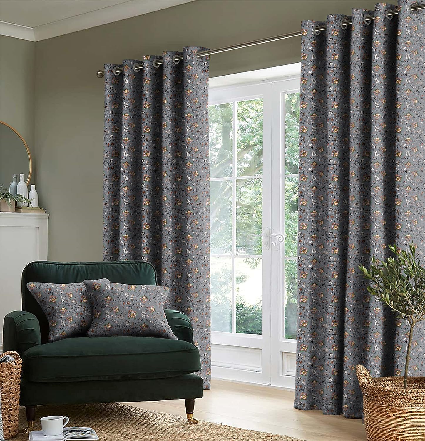 KASBAH GREY BLACKOUT CURTAINS