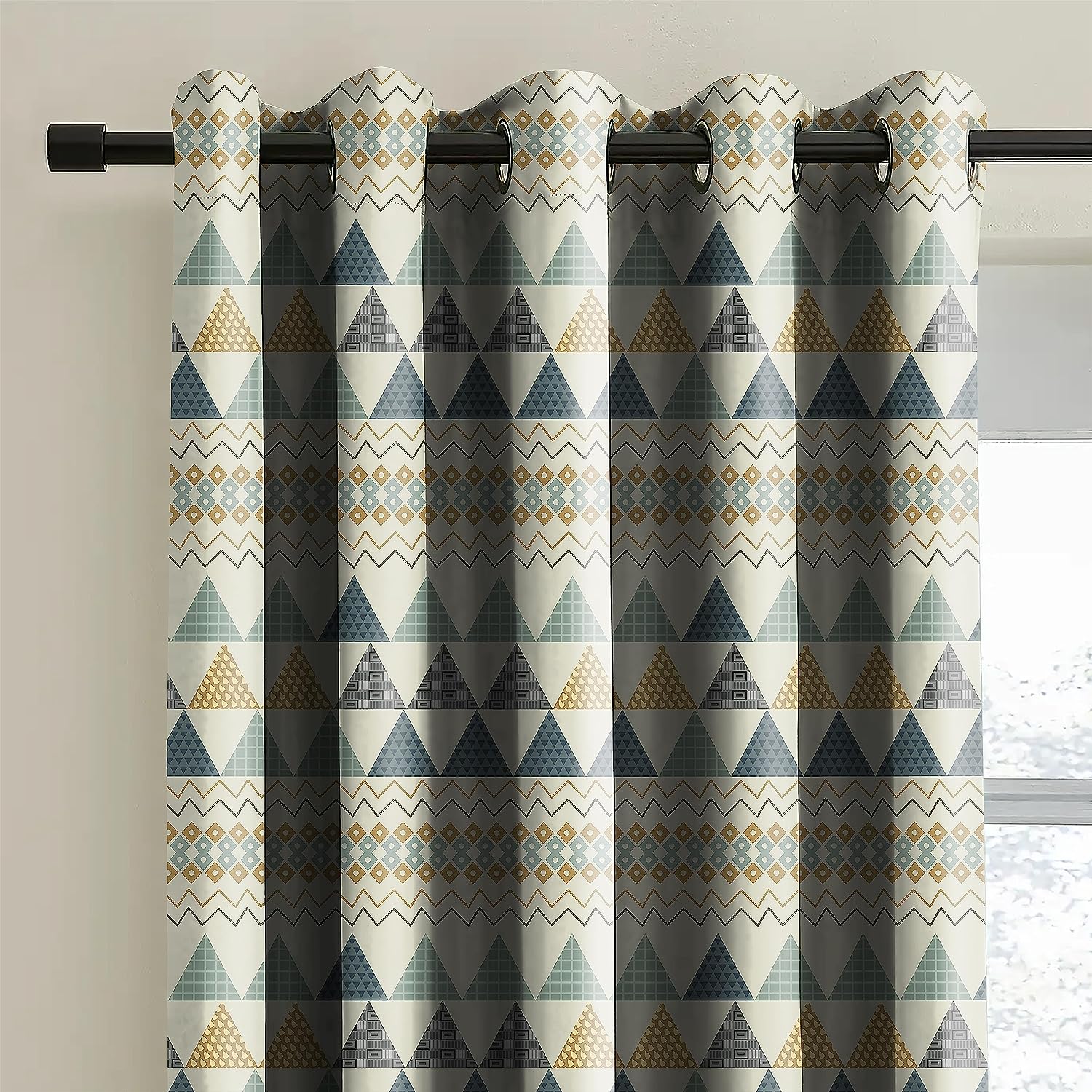 COMO MUSTARD GREY BLACKOUT CURTAIN