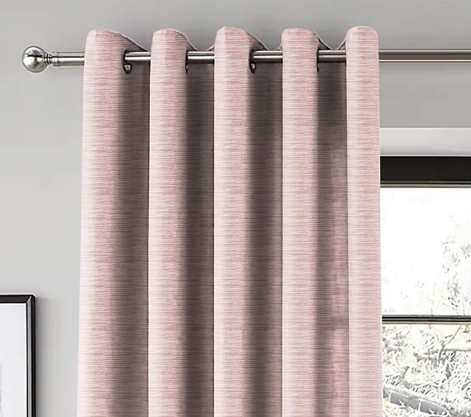 PETRA BABY PINK PRINTED BLACKOUT CURTAIN
