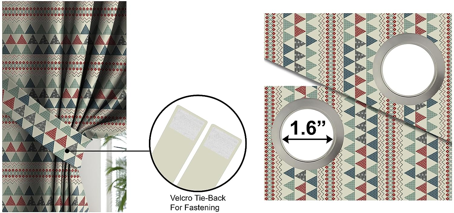 COMO RED GREY BLACKOUT CURTAINS