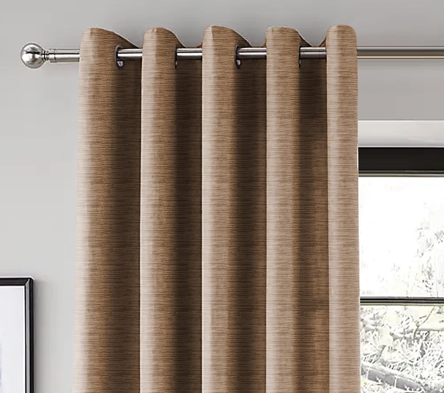 PETRA TEX COFFEE PRINTED BLACKOUT CURTAIN