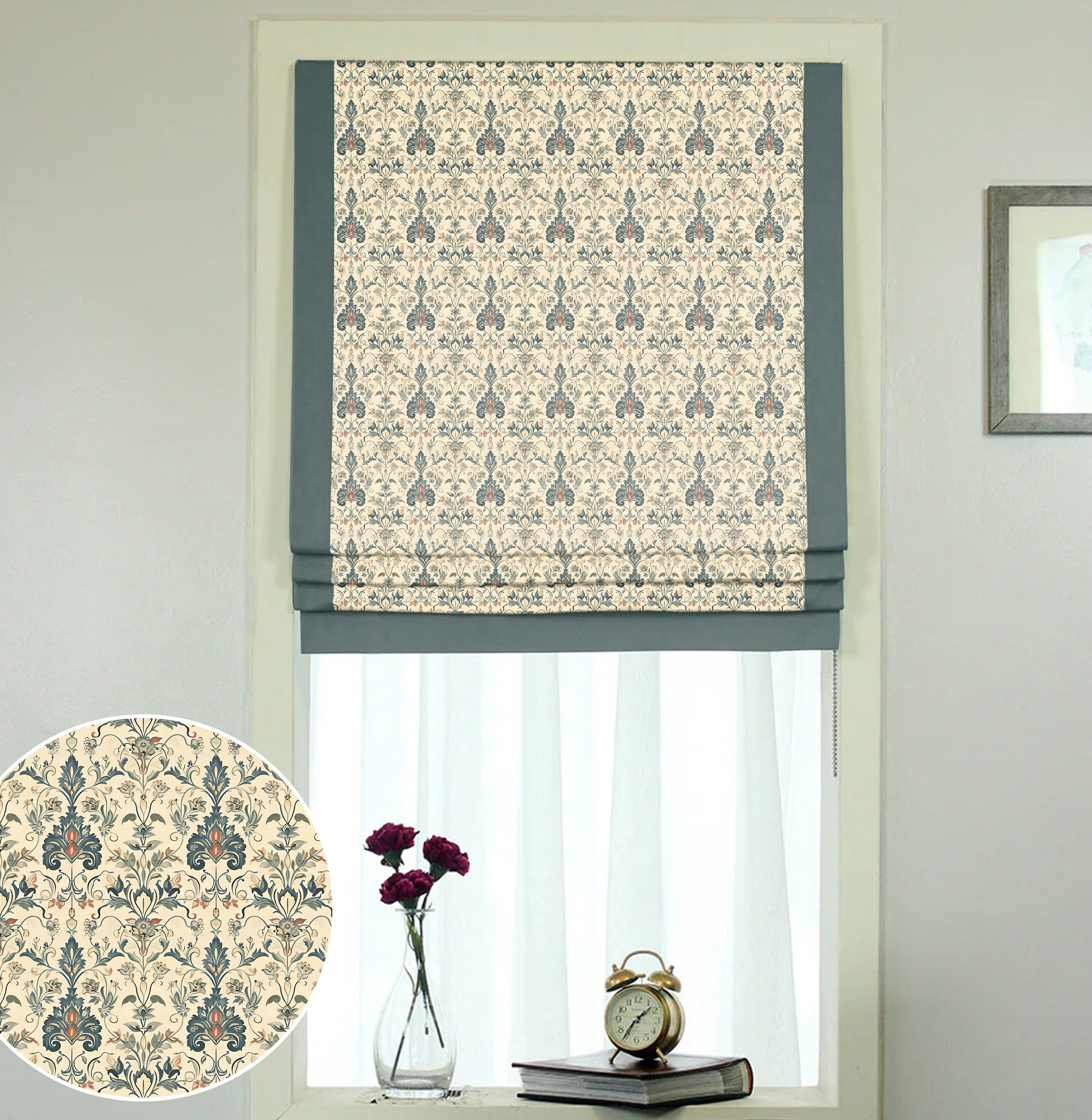 PIRAN GREEN READY MADE ROMAN BLIND
