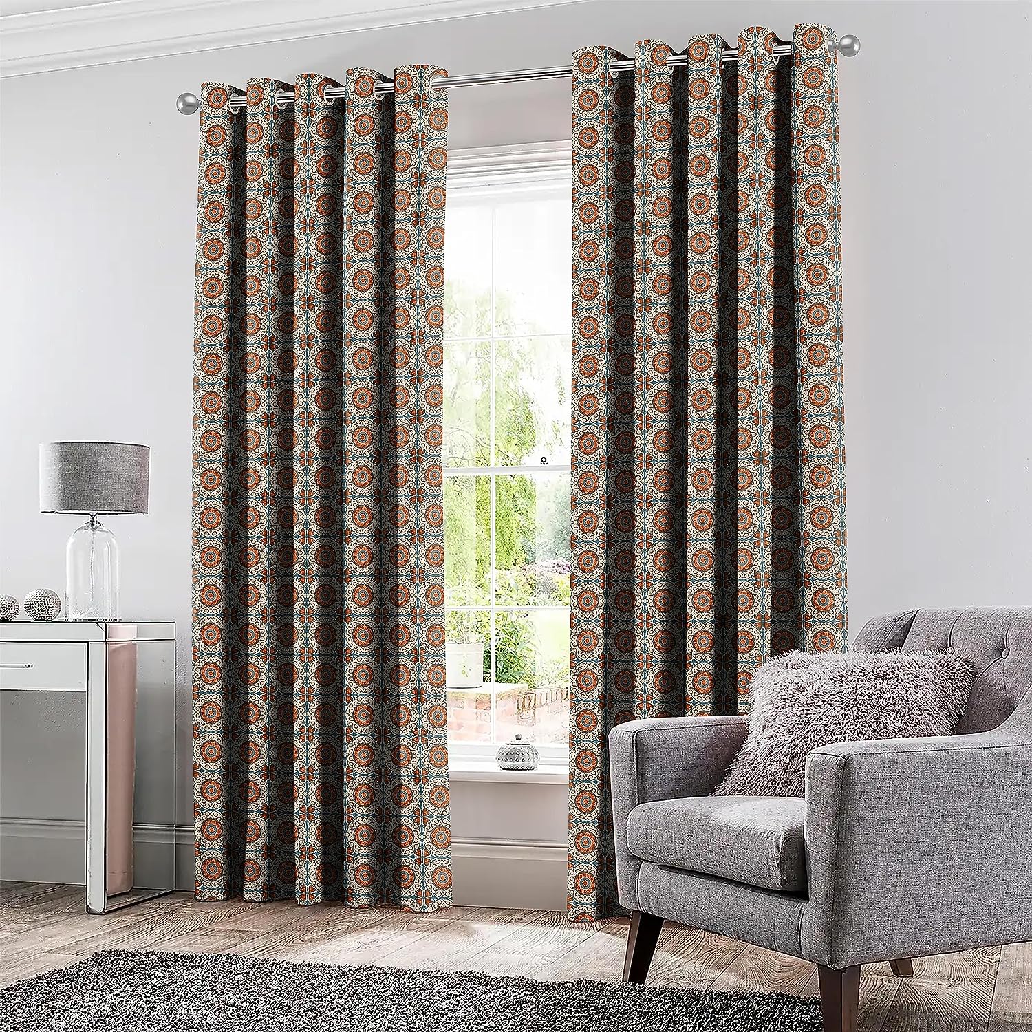 KASBAH-02 CREAM BLACKOUT CURTAINS
