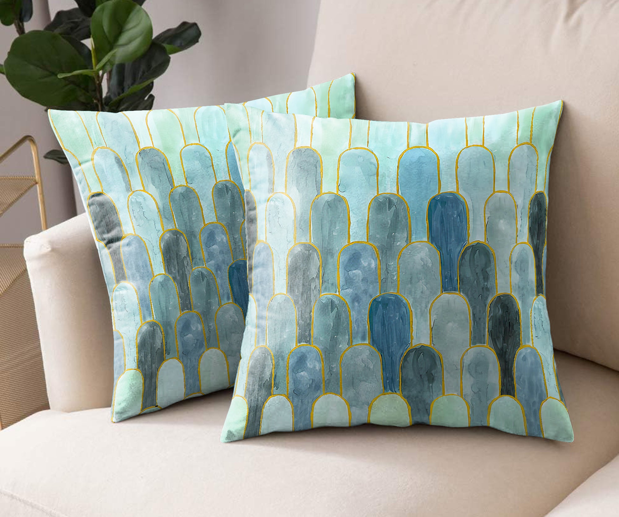 NICOBAR ALOE (16X16 INCH) DIGITAL PRINTED CUSHION COVER