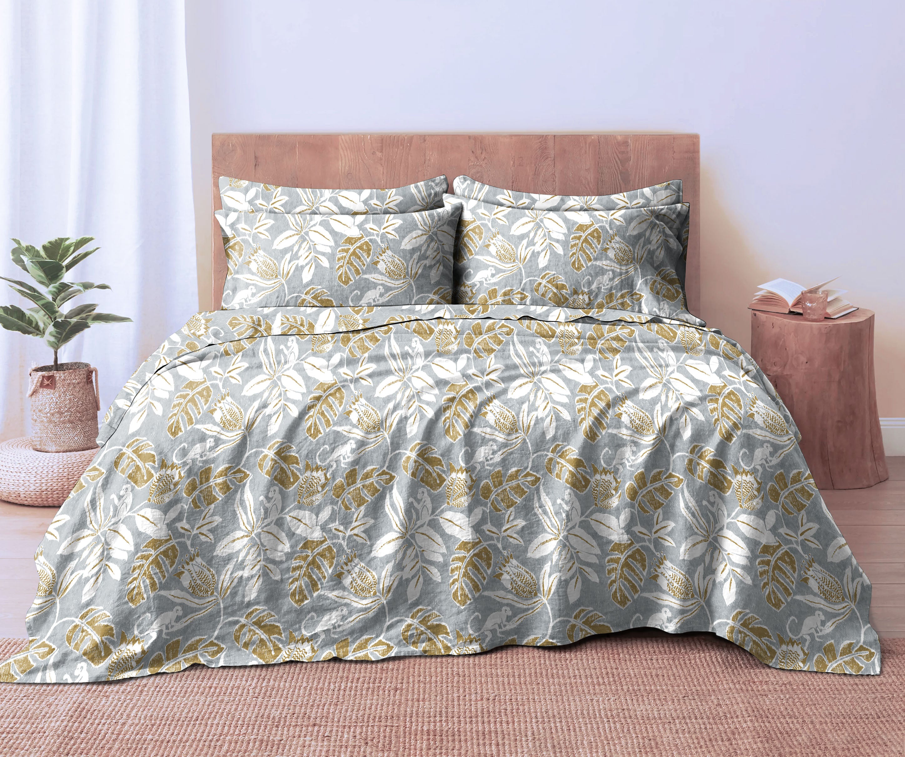 SAVANNA ALUMINIUM BEDCOVER FOR DOUBLE BED WITH 2 PILLOWCOVERS KING SIZE (104" X 90")