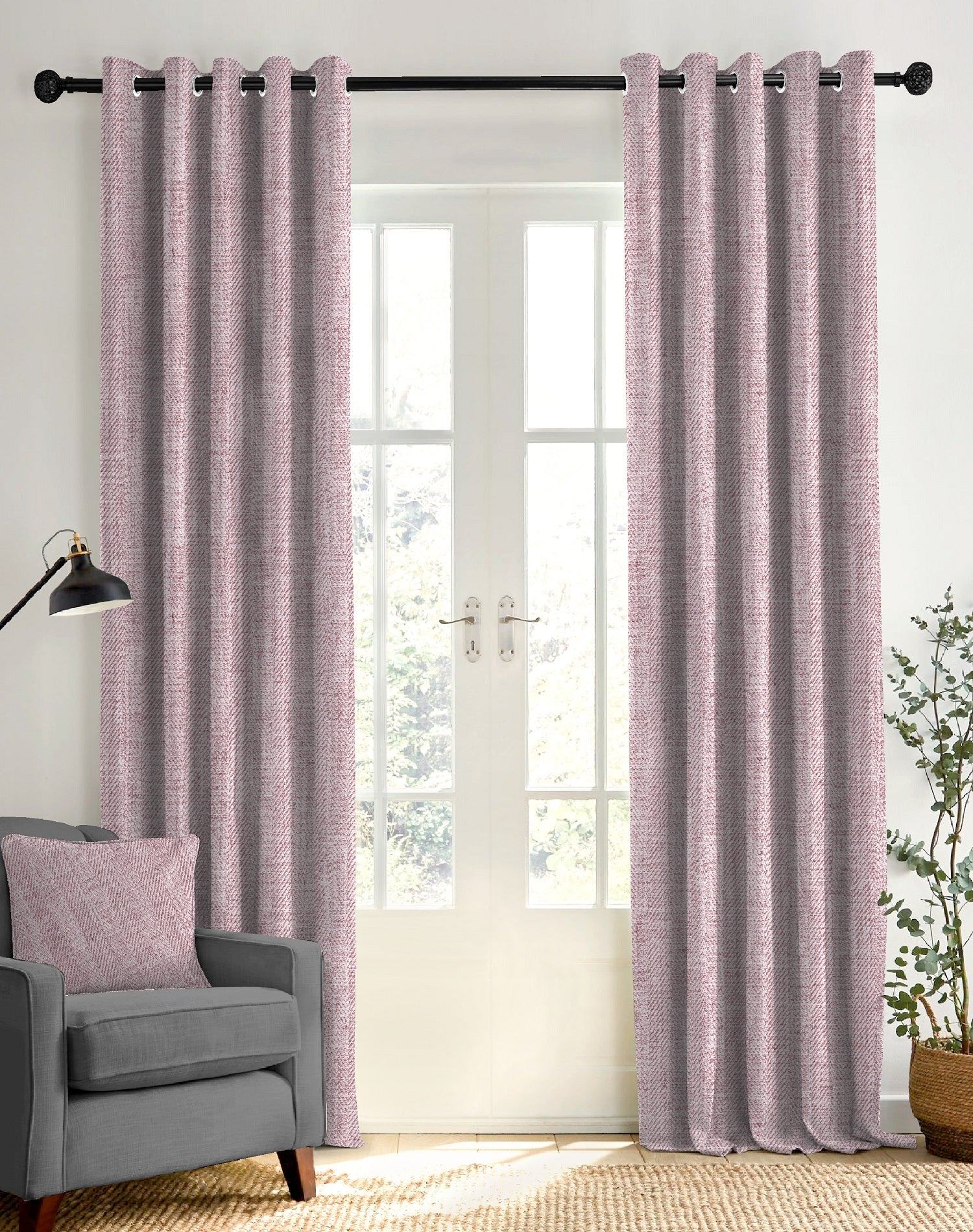 TEXTURA PINK DIGITAL PRINTED BLACKOUT CURTAINS