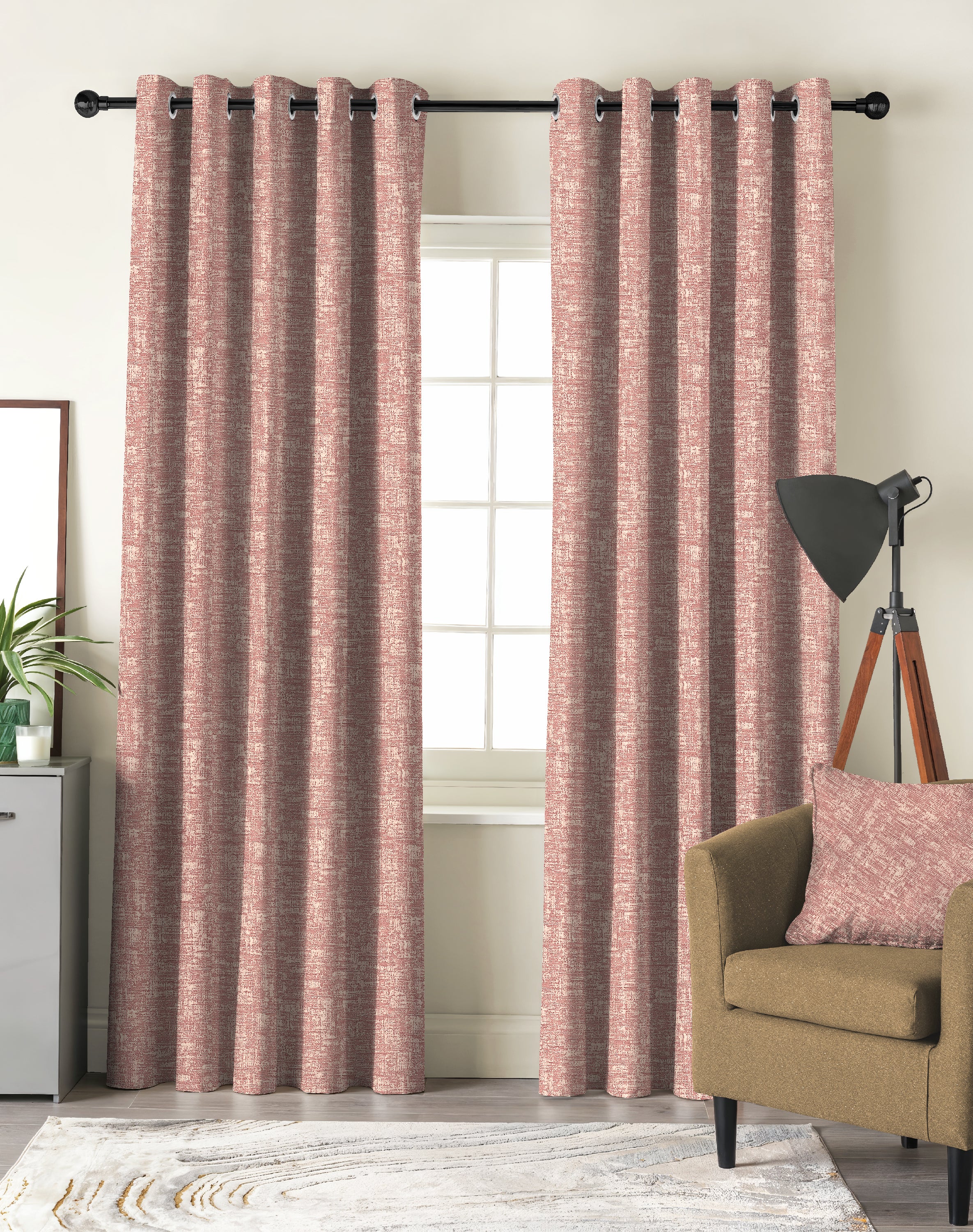 LIVA PEACH DIGITAL PRINTED BLACKOUT CURTAINS