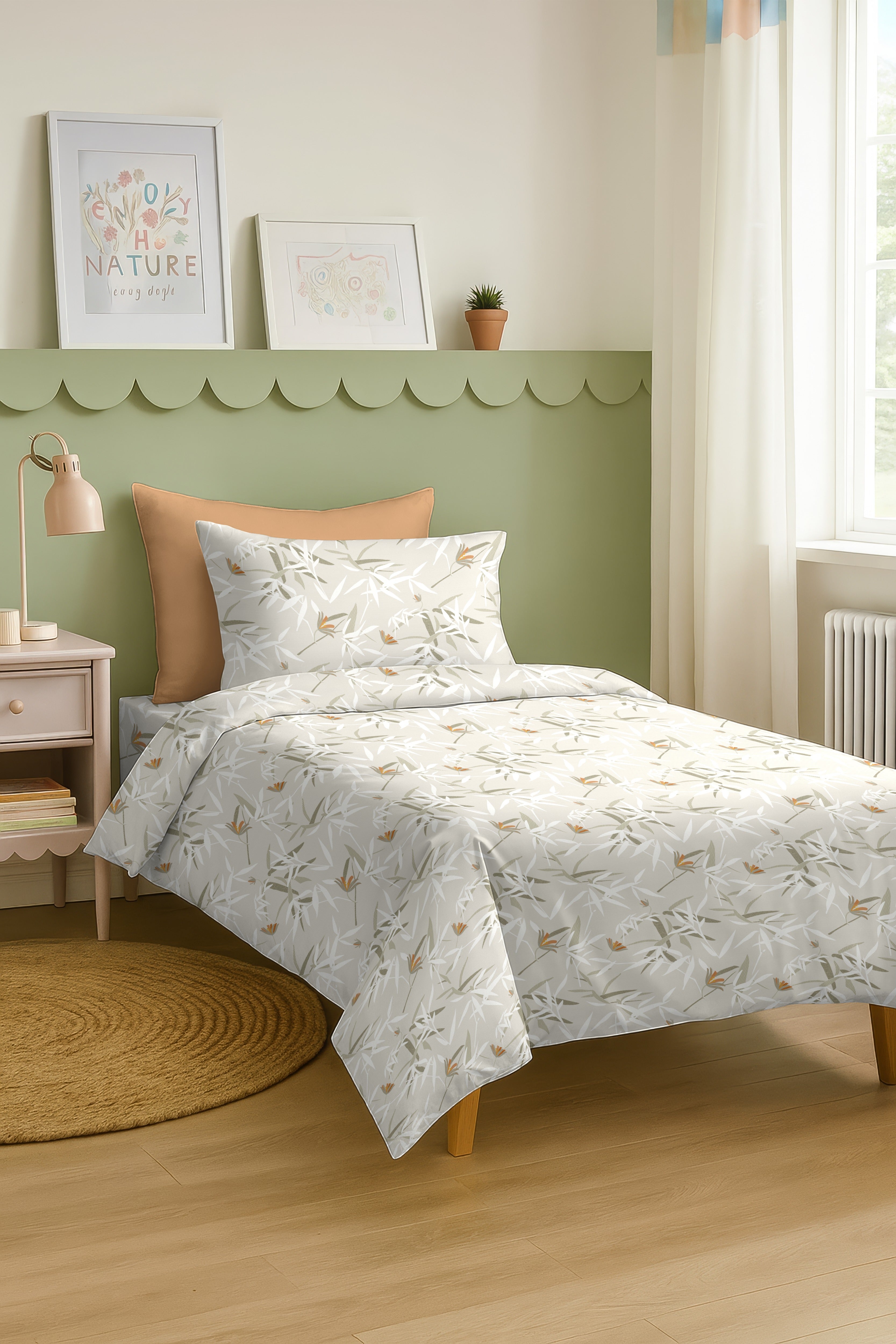 BOZEMAN ORANGE BEDSHEET WITH PILLOWCOVER